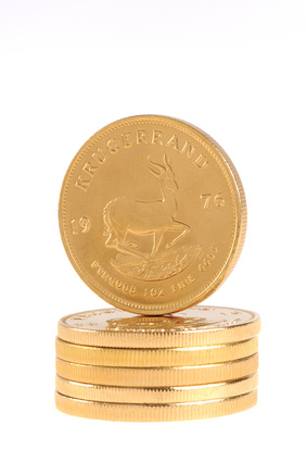 Krügerrand Ankauf Berlin Krügerrandmünzen gestappelt